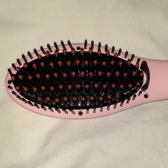 Oak Leaf Hair Straightener Brush Iron in Box‎ Pink - Picture 6 of 8